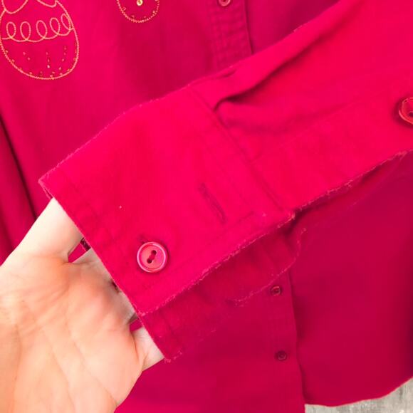 Vintage Holiday Editions Chamois Embroidered CottageCore GrandmaCore Women's XL - Picture 4 of 8